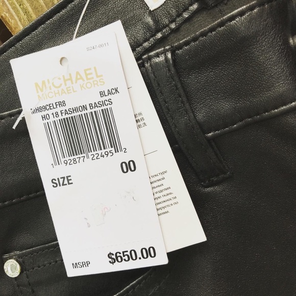 NWT $650 Michael Kors Genuine Lamb Leather Pants